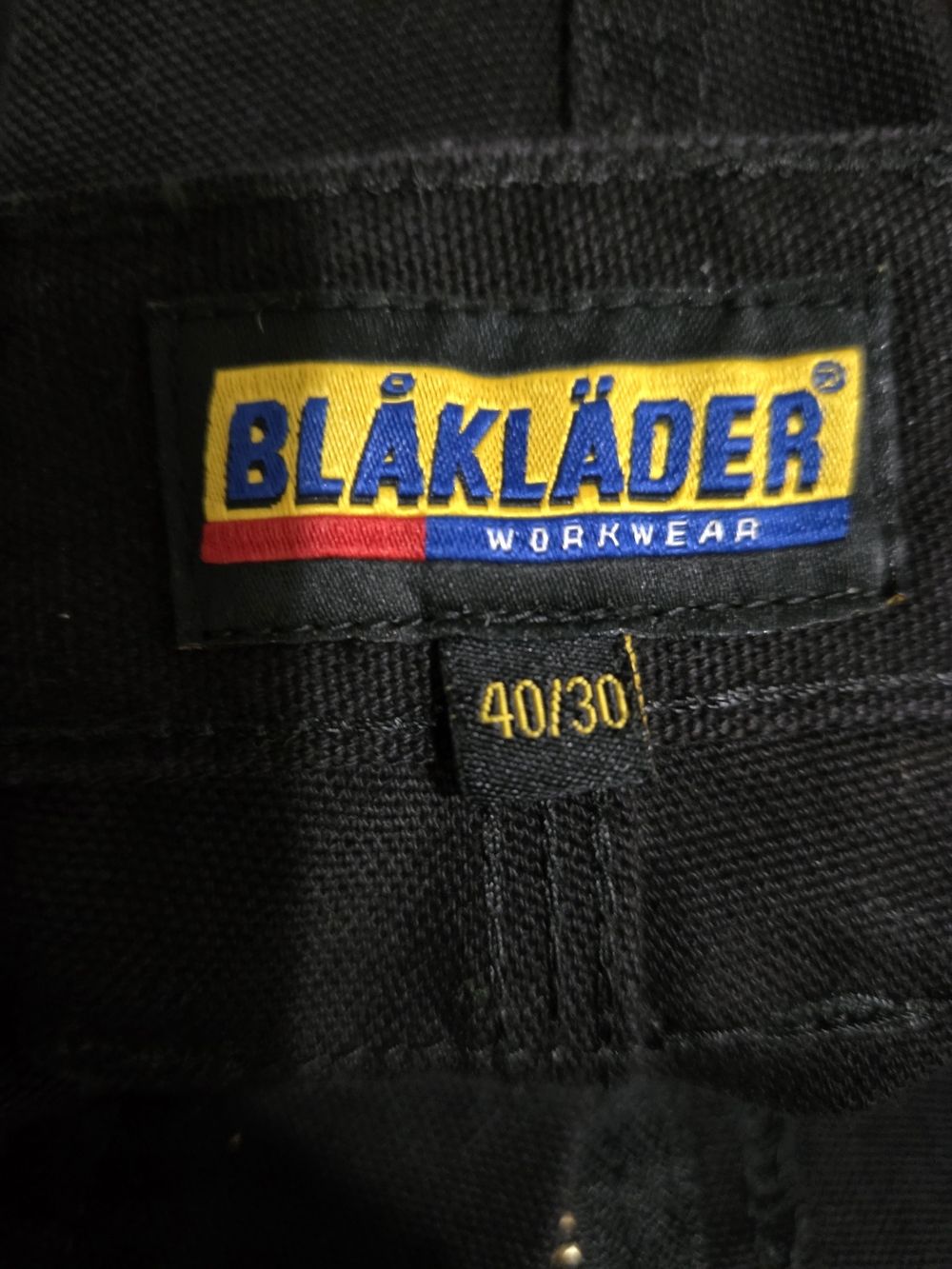 BLÅKLÄDER Black Workwear Pants - Black with Yellow Logo